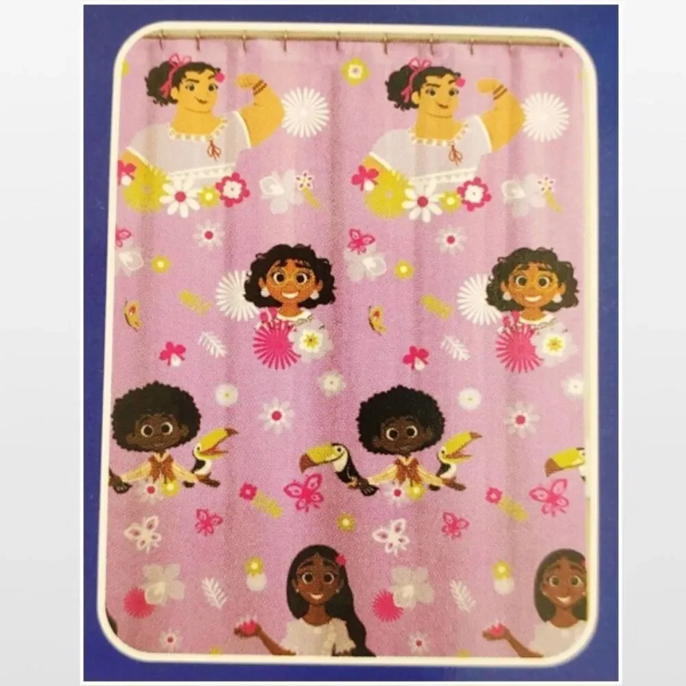 New Disney Encanto Home Pink Bathroom Shower Curtain